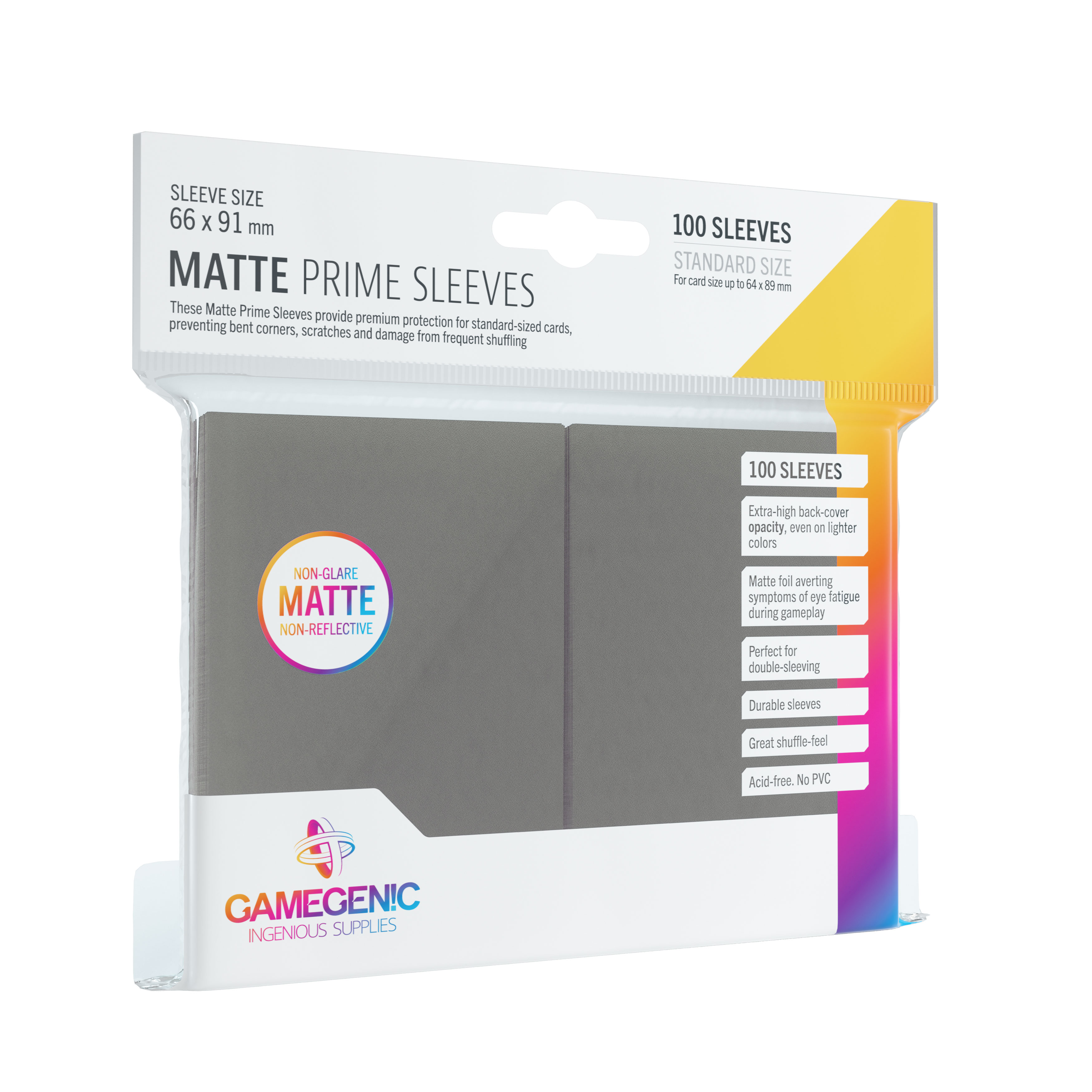 GG BGG SLEEVES MATTE PRIME SLEEVES - DARK GREY (100)